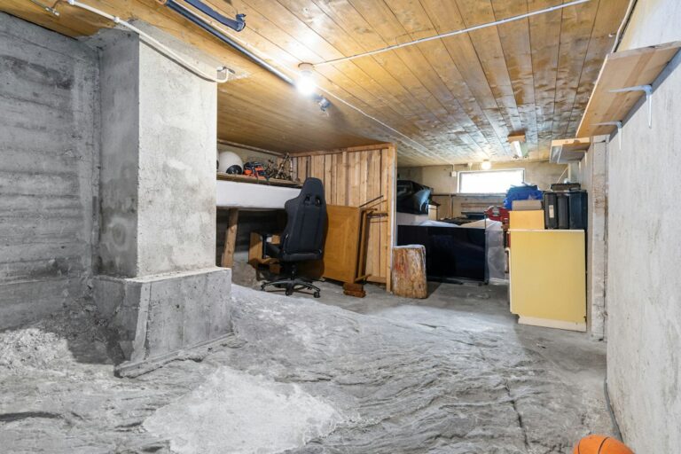 Crawl space area showing moisture-related conditions