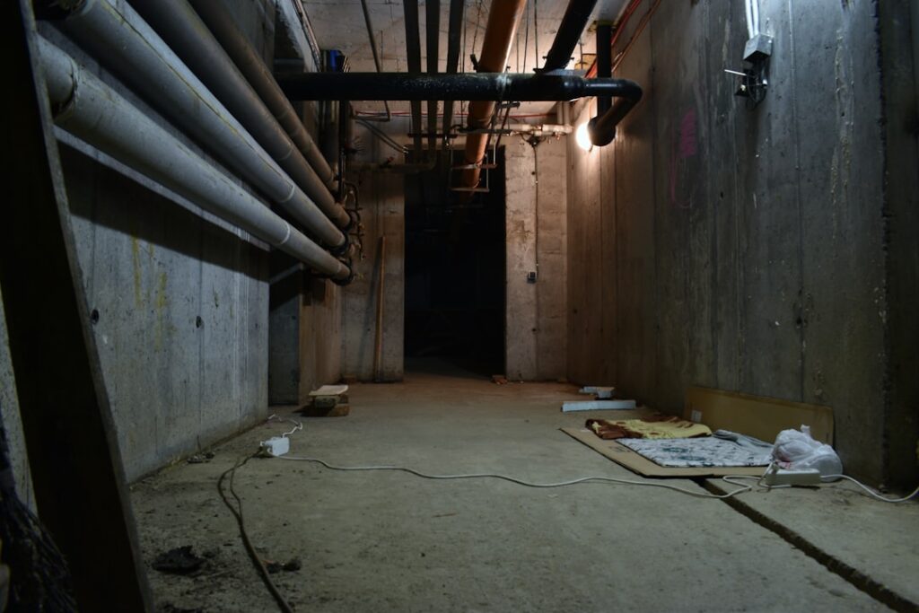 Lower-level home area affected by water and moisture